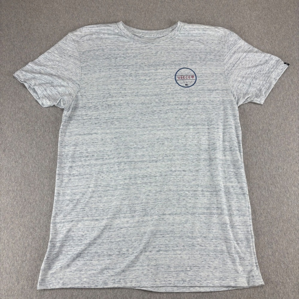 VEECE T Shirt Mens M Heather‎ Gray Short Sleeve Big Logo Graphic Modern Casual